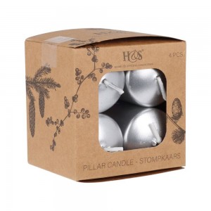 سێتی مۆمی ستوونی لە 4 پارچە - زیو