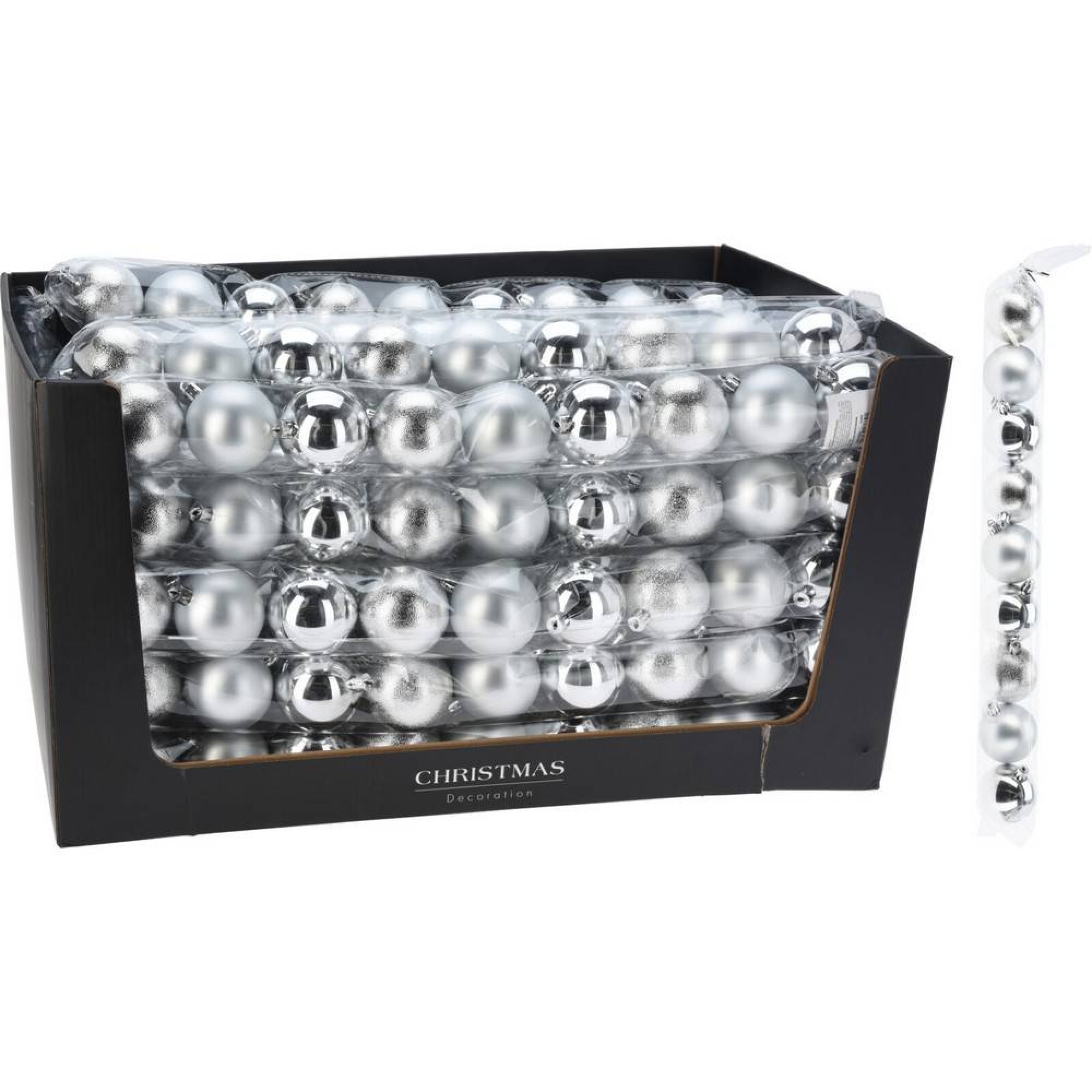 سێتی تۆپی داری کریسمس 9*60 ملم - زیوی