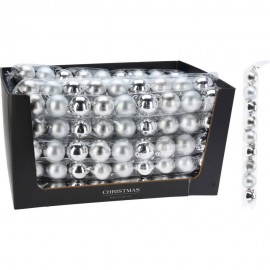 سێتی تۆپی داری کریسمس 9*60 ملم - زیوی