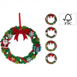 تاجە گوڵینەی سەوز بە دیکۆری کریسمس