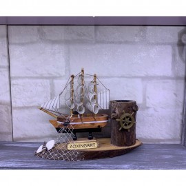 هەڵگری قەڵەمی کەشتی دار 21*6 سم