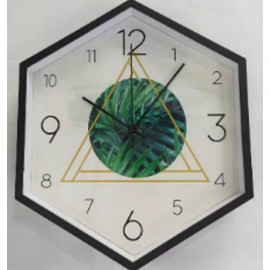 کاتژمێری دیواری شەشگۆشەی ئەندازەیی بە دیزاینی ترۆپیکال