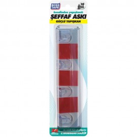 هەڵواسەری پلاستیکی خۆ-لکێنەر 4 لە 1 (بە چسپێی 3 م); سپی