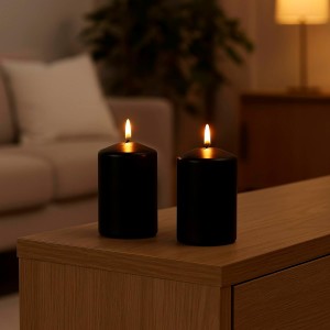 سێتی مۆم ٤ دانەیی ; ڕەش - TL3100340