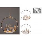 مۆدێلی ڕازاندنەوەی بازنەیی سەرێی ساڵ بە گڵۆپی لێد 20 سم ; سپی - AX5350040