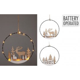مۆدێلی ڕازاندنەوەی بازنەیی سەرێی ساڵ بە گڵۆپی لێد 20 سم ; سپی - AX5350040