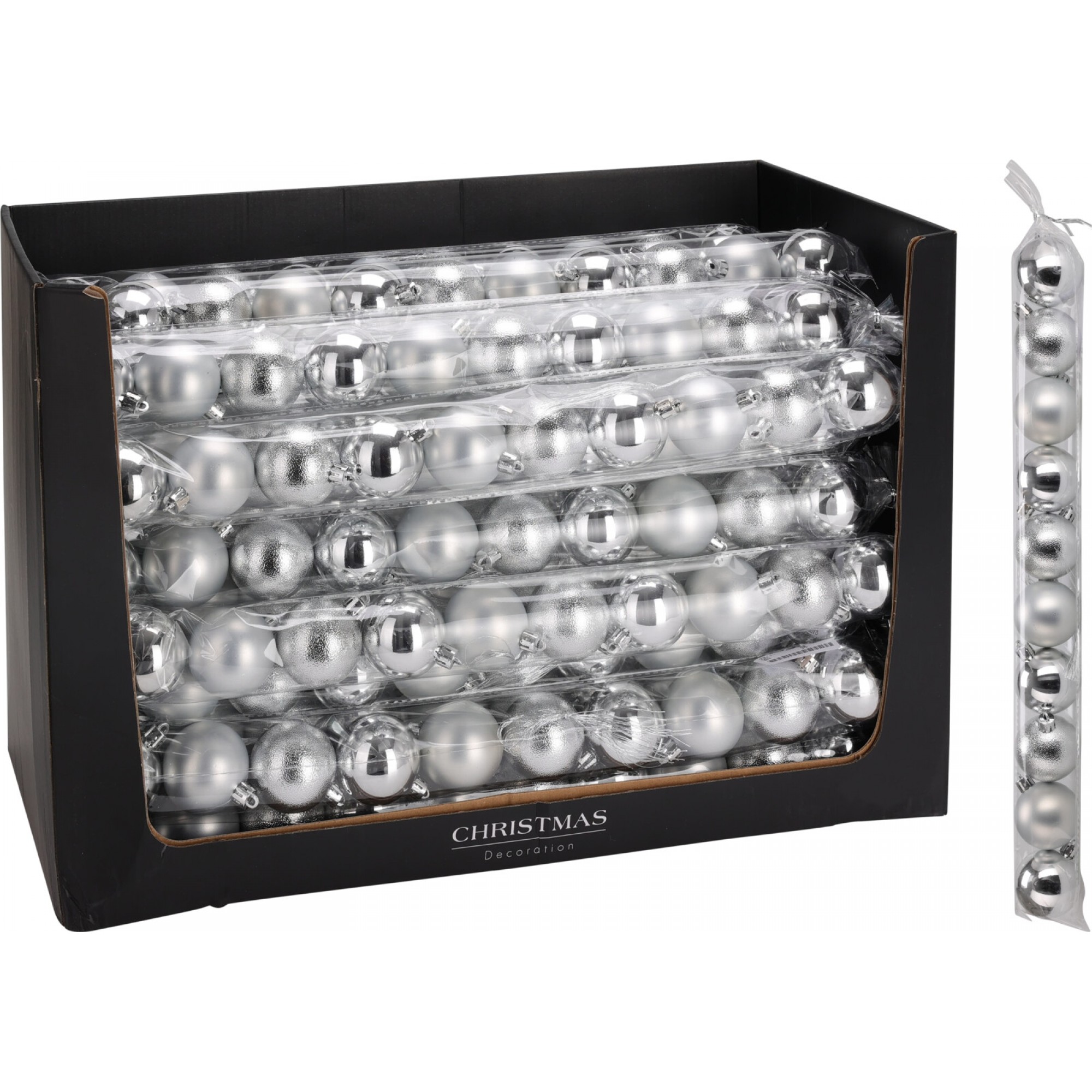 سێتی تۆپی کرێسمەس 10*50 ملم؛ زیوی - CAR100010