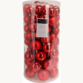 سێتی تۆپی کرێسمەس 100 دانە؛ سوور - CAR104020