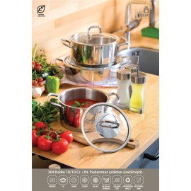سێتی مه‌نجه‌ڵی ستیل بە قەپاغی شووشە (VDIA-4004)