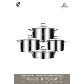 سێتی مه‌نجه‌ڵی ستیل بە قەپاغی شووشە (VDIA-4004)