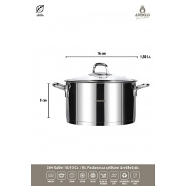 سێتی مه‌نجه‌ڵی ستیل بە قەپاغی شووشە (VDIA-4004)