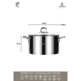سێتی مه‌نجه‌ڵی ستیل بە قەپاغی شووشە (VDIA-4004)