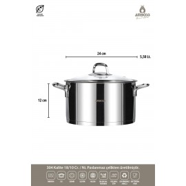 سێتی مه‌نجه‌ڵی ستیل بە قەپاغی شووشە (VDIA-4004)