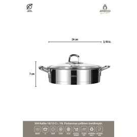 سێتی مه‌نجه‌ڵی ستیل بە قەپاغی شووشە (VDIA-4004)