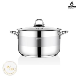 مەنجەڵی ستیل لەگەڵ قەپاخی شووشە 22*12 سم 4.50 لیتر - VSAP-4318V