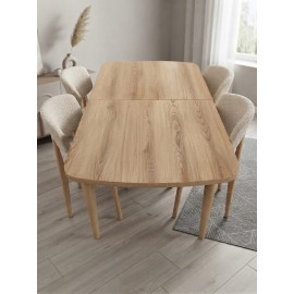 مێزی نانخواردنی سێنکرۆن 90*150 سم - M640 ; ڕەنگی گوێزی ئەفریقی