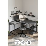 مێزی ئۆفیسی گۆشە 60*120 سم ;ئەنتراسیت