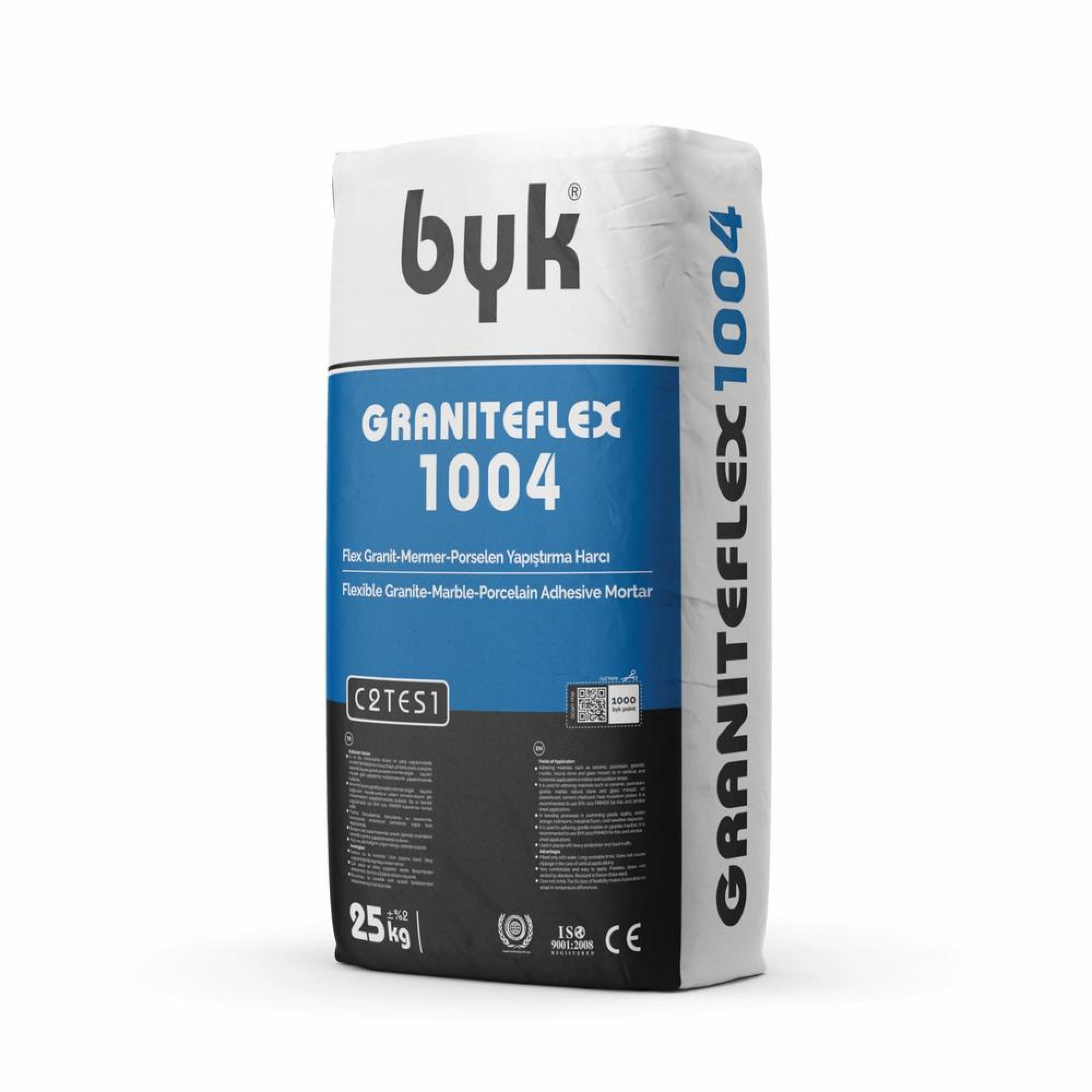 چەسپی گڕانیت و سیرامیک و پۆرسەلین و مەڕمەڕ 25 کگم - سپی / Byk 1004