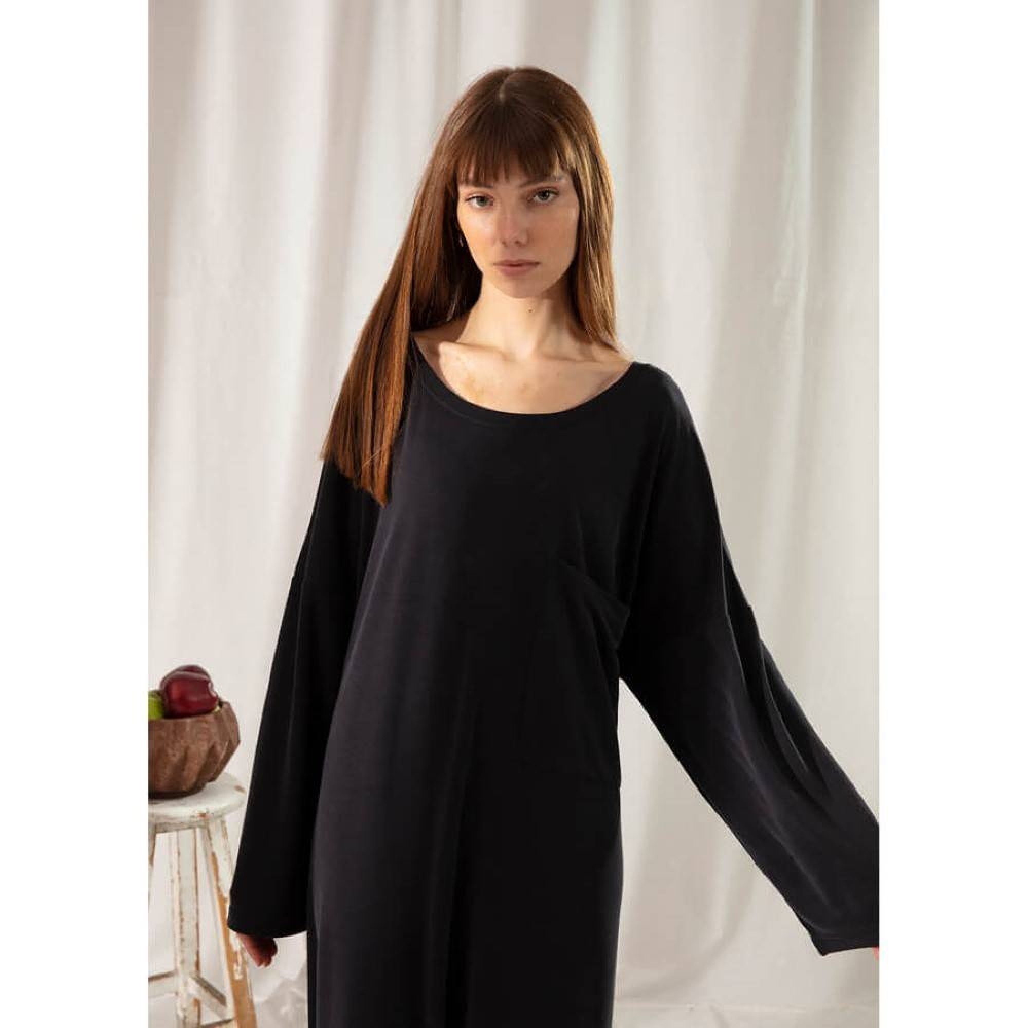 پێنێلۆپ  درێسی جل و بەرگی ژێرەوەی ئاجور ڕەنگی ڕەش L-XL