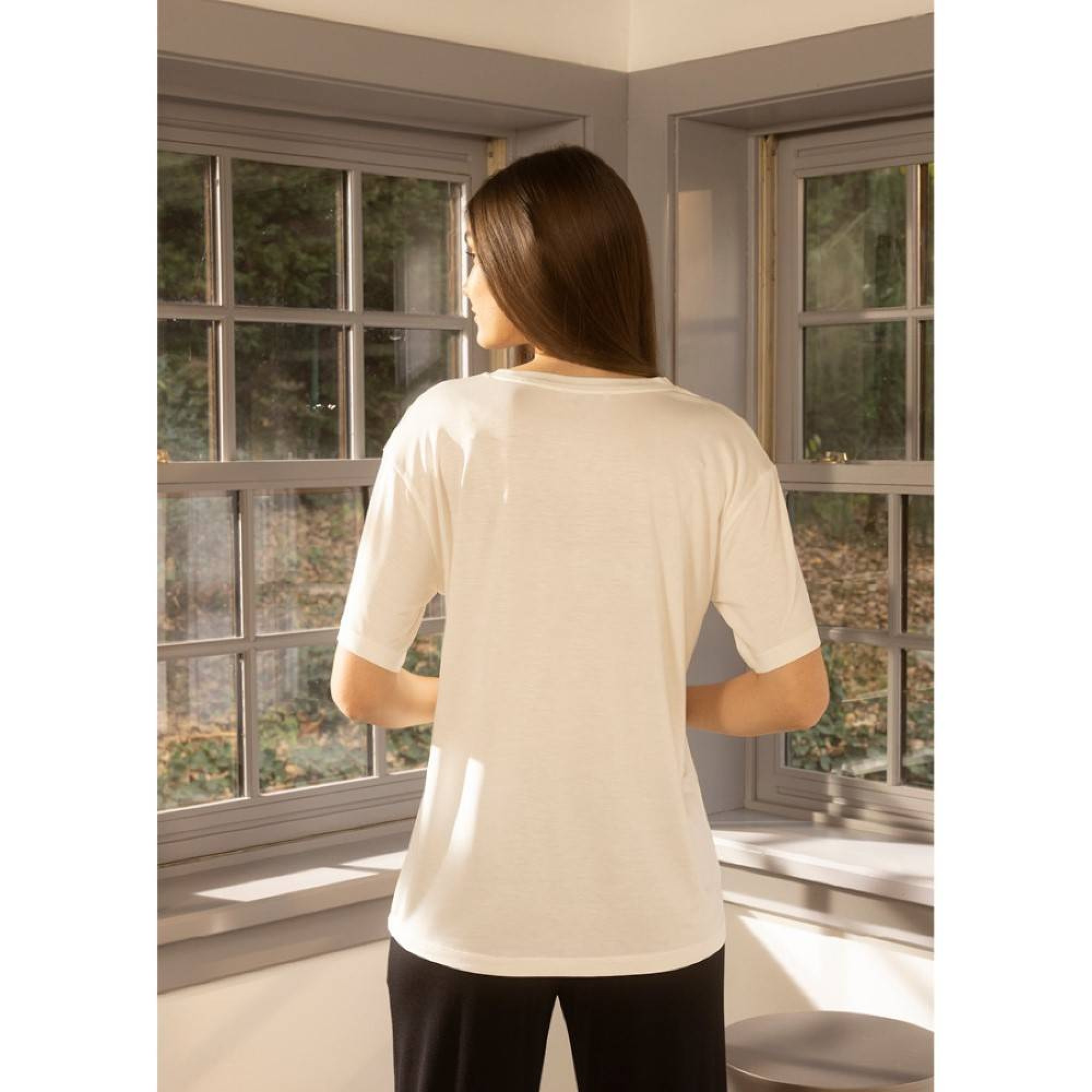 پێنێلۆپ  تیشێرتی بەیلی قۆڵ کورت رەنگی بێجی کراوە XL