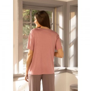 پێنێلۆپ  تیشێرتی بەیلی قۆڵ کورت رەنگی پەمەیی تۆزاوی S