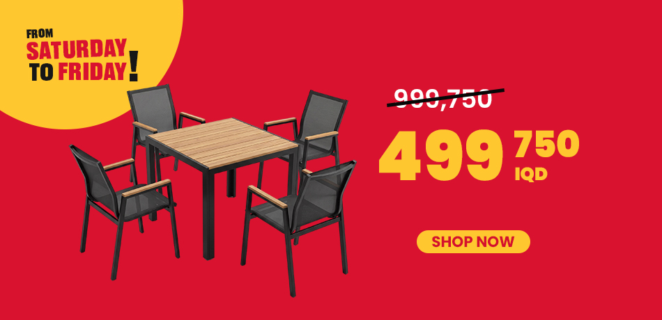 Oster Aluminium Garden Furniture Set Table + 4 Chairs Anthracite