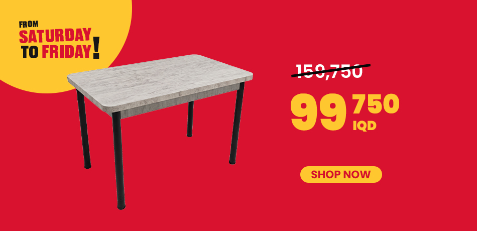 Mobilgen Table White - Black Foot 120*70
