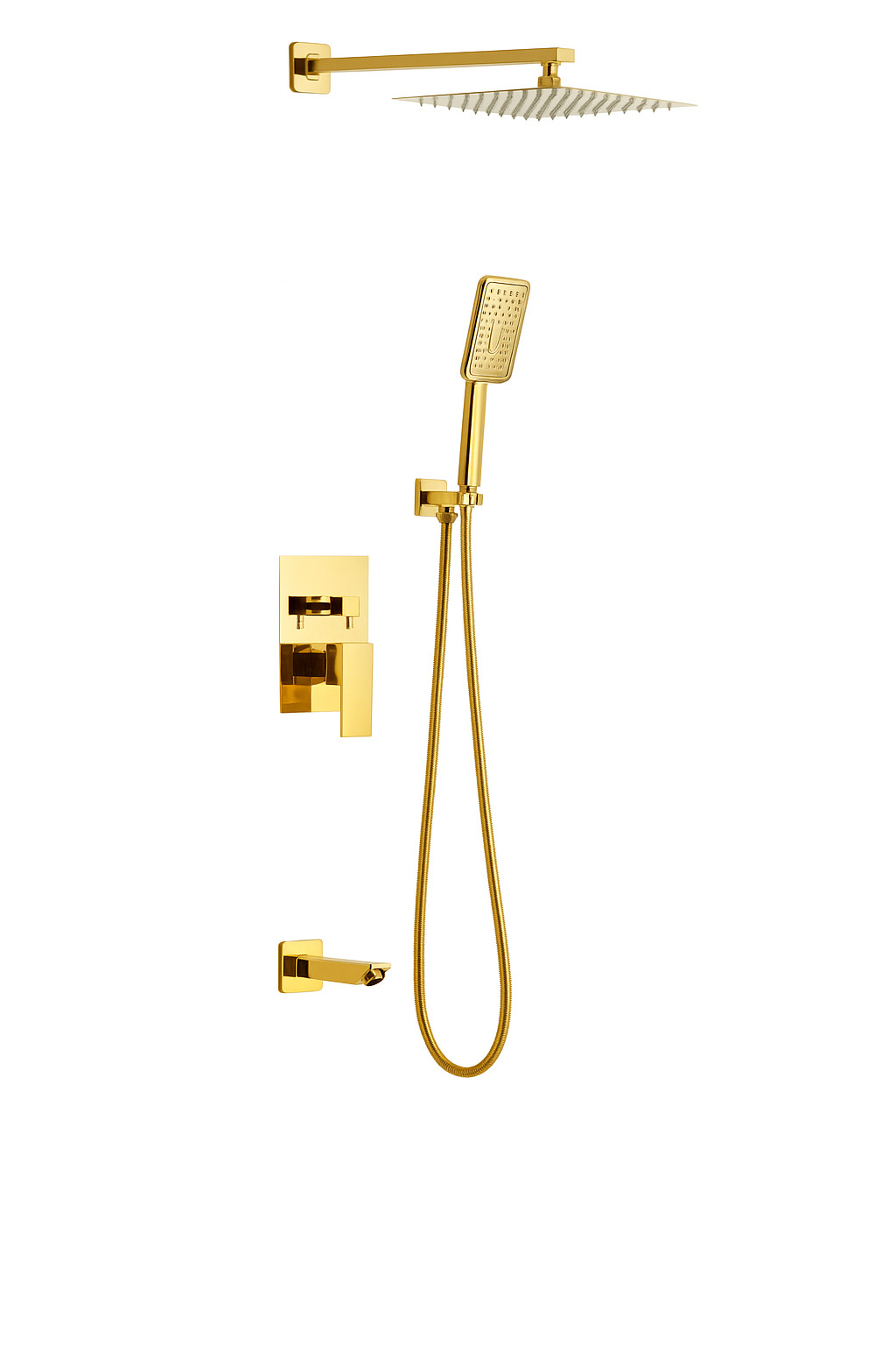 طقم دش مدمج مربع؛ ذهبي