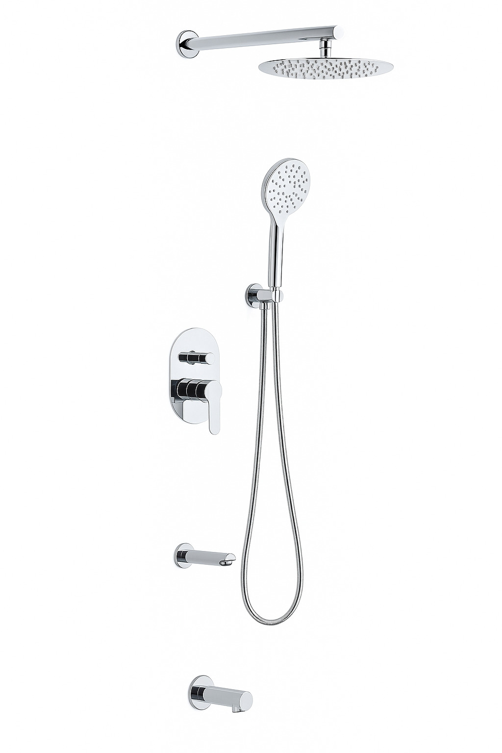 Duxxa Round Shower Set Set Of 4; Chrome