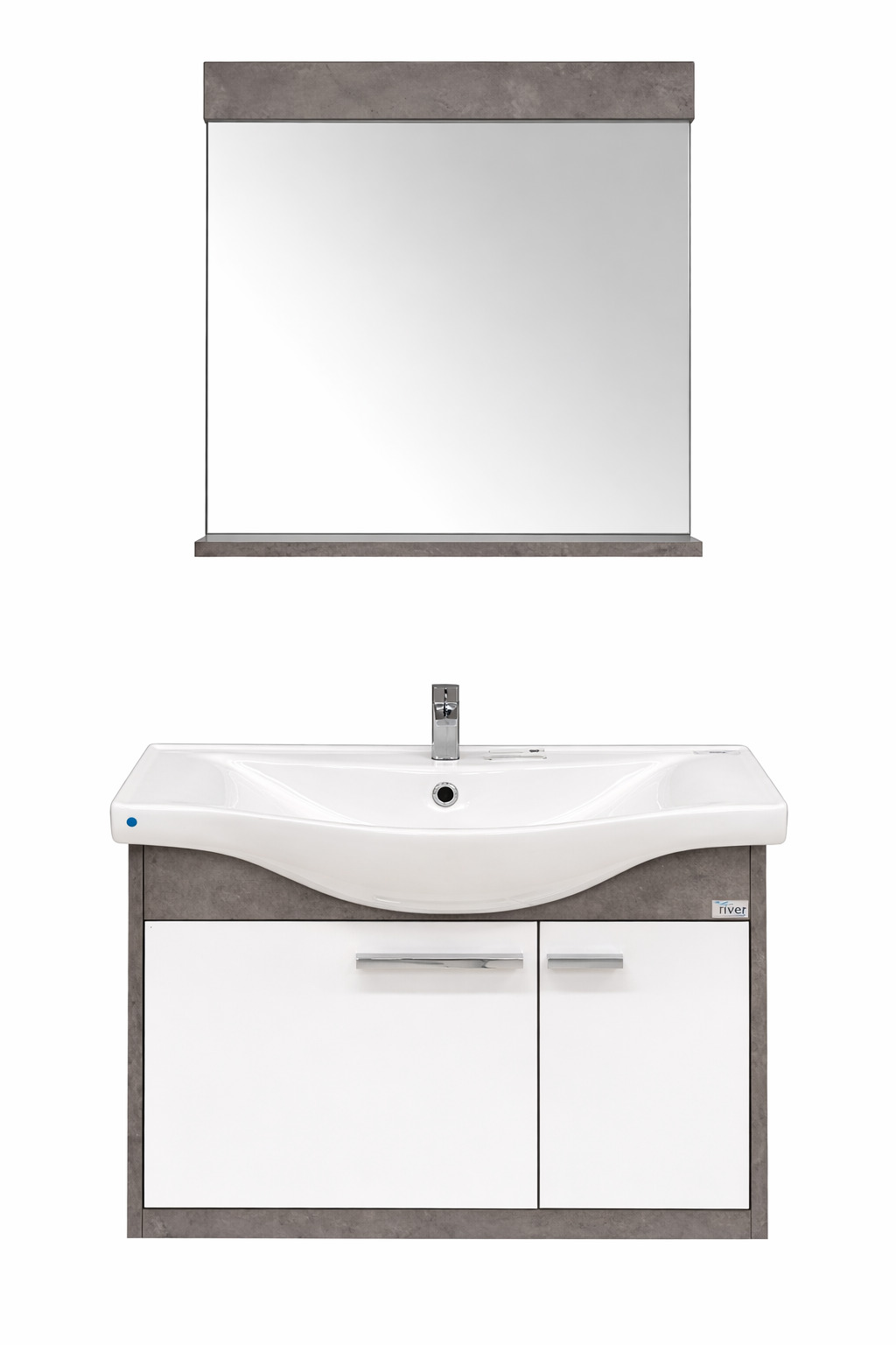 Orka Life Bathroom Cabinet Set 60cm; Retro Silver