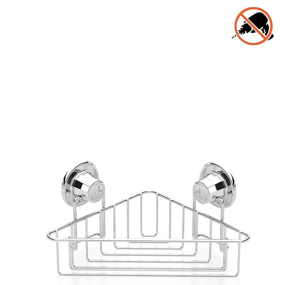 رف كروم للزاوية 21×21×15 احادي بعلاقة مصاصة