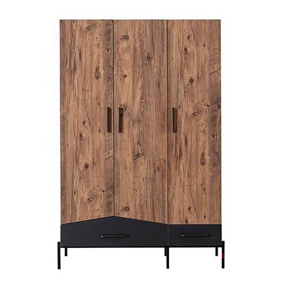 Evissa Ayder 3 Door Cabinet Atlantic Pine Dark Grey