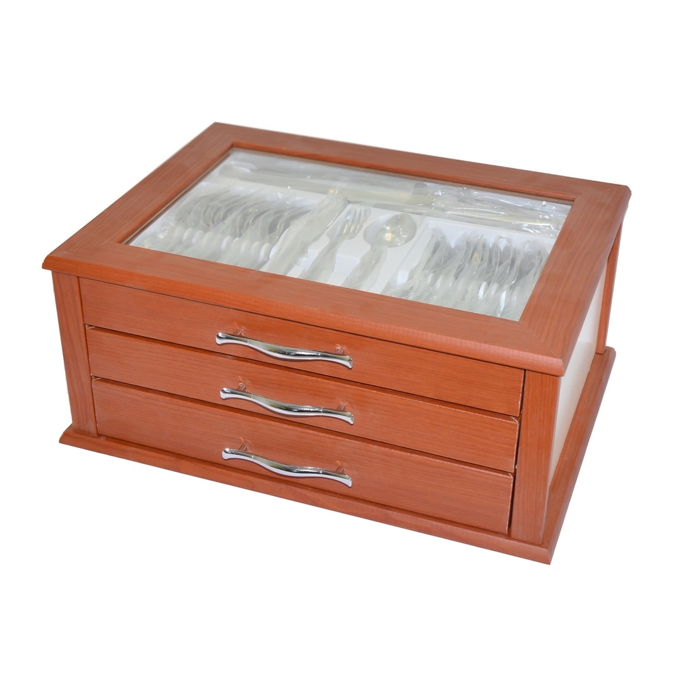 Nahir Sahra Satin 89-Piece Cutlery Set with Chest - 45117