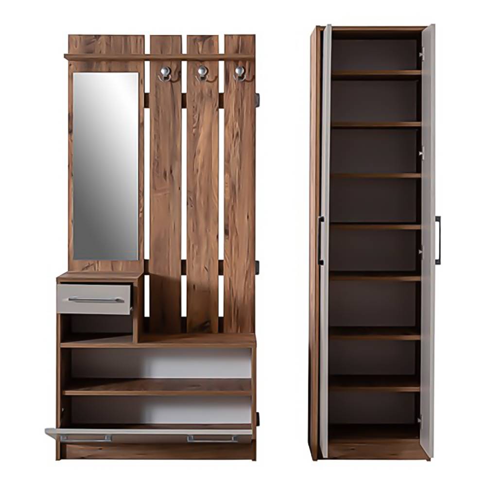 Evissa Coat Rack With Lego Cabinet Antique Pine