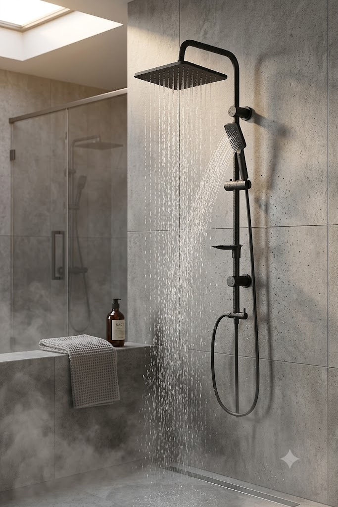 Column Type Black Shower Set (MIRAGE 400)