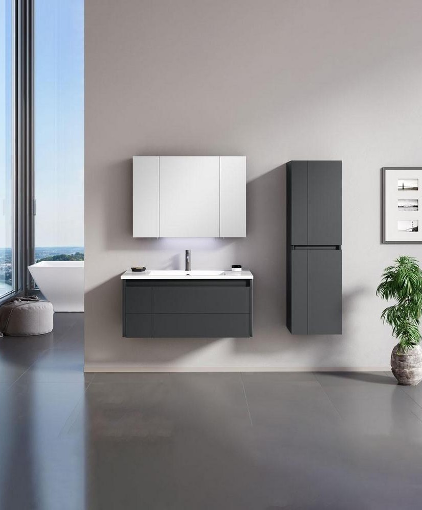 Orka Likya V2 Set Bathroom Cabinet 100 Cm - Matt Anthracite 