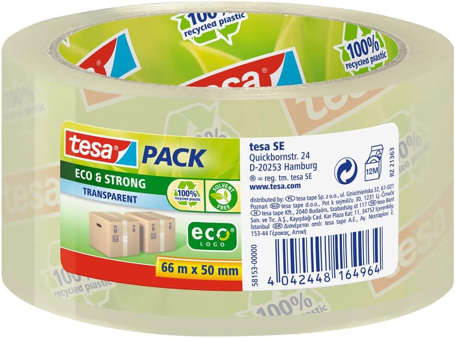 Tesa Transparent Packing Tape 66:50 - 58153-00-01