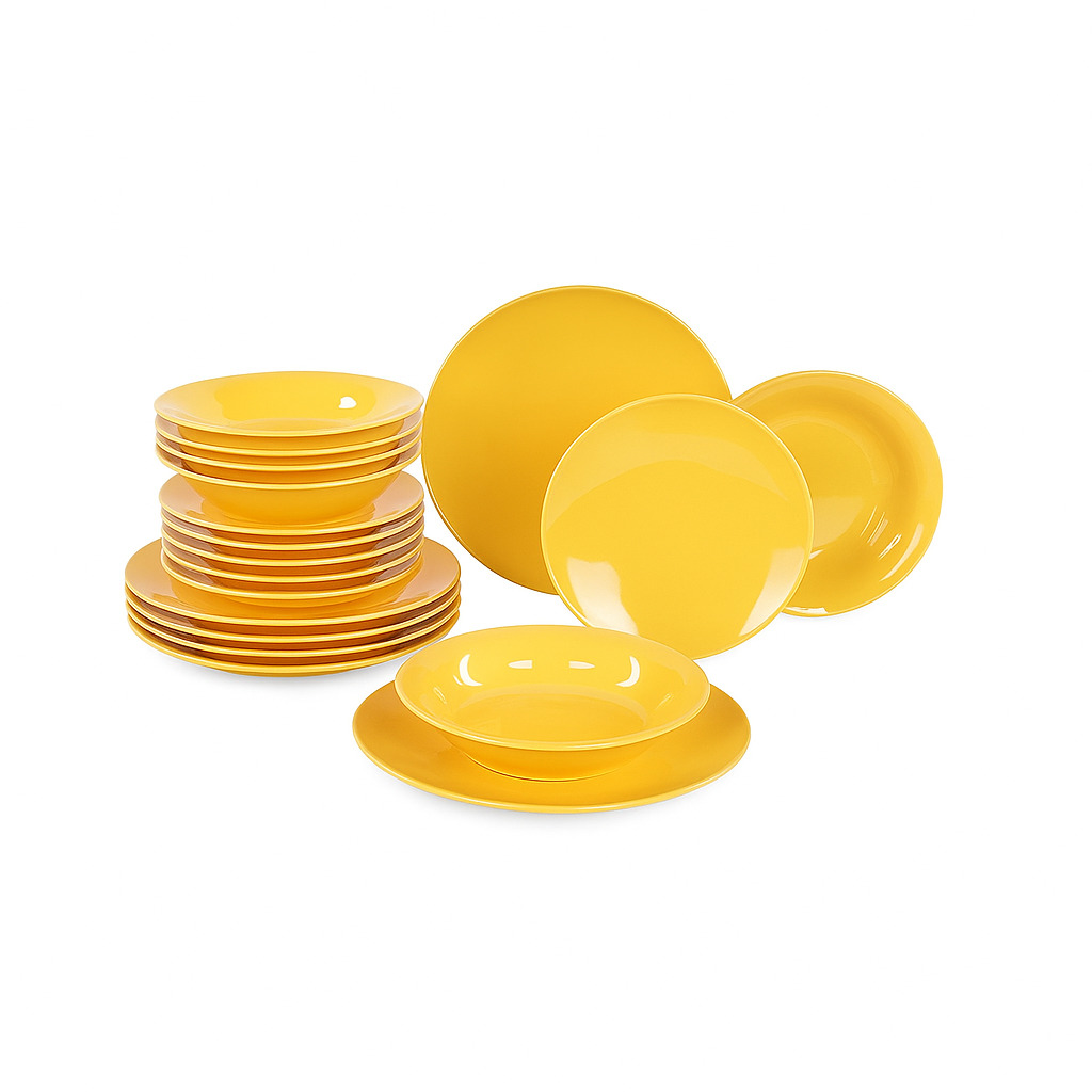 Kutahya Porselen Harlek Bergama Dinner Set 18 Pcs Set; Yellow