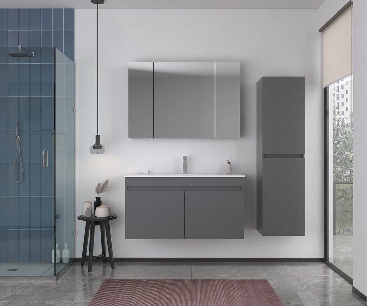 Orka Capri Bathroom Cabinet 100cm; Anthracite