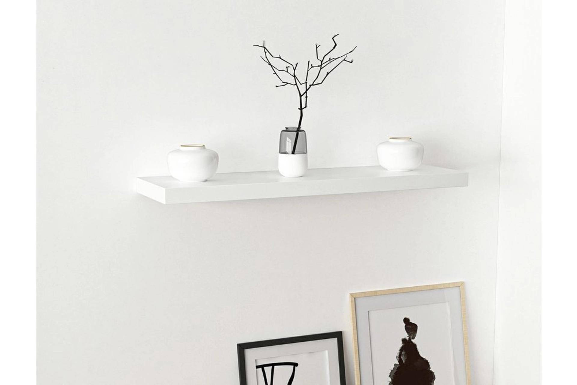 Floating Wall Shelf with Hidden Brackets 80 cm ; White - MM01010802482