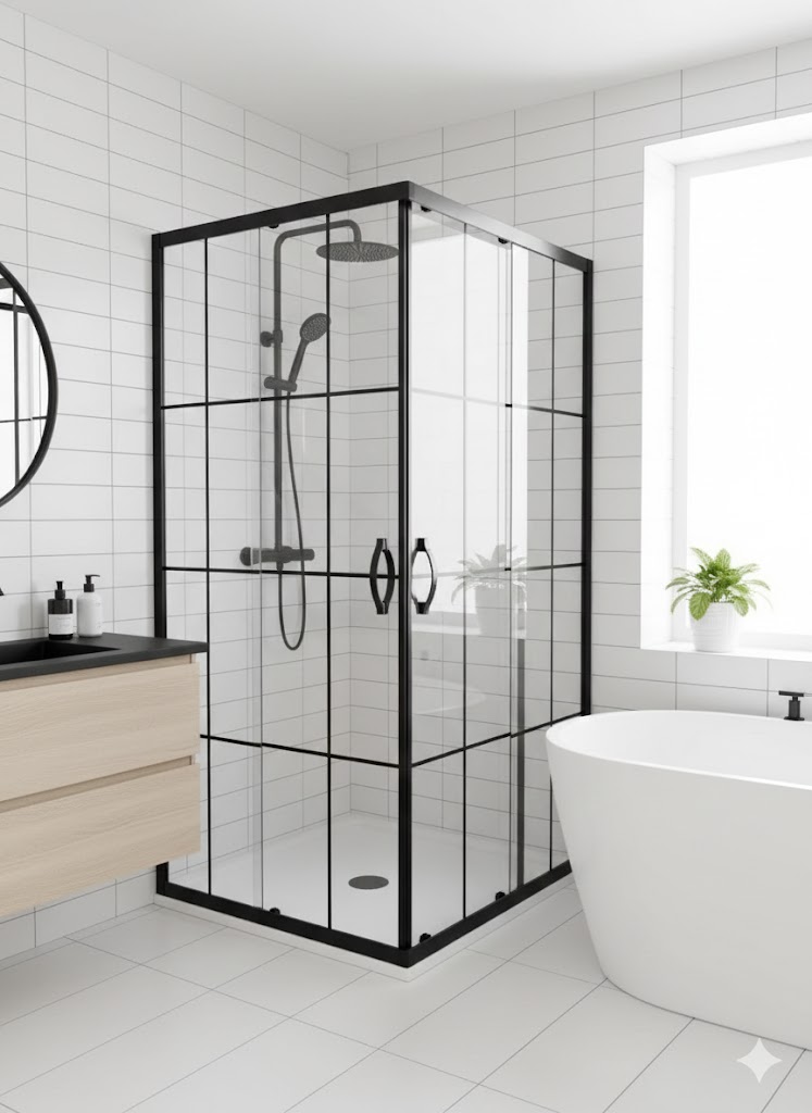 كابينة استحمام مربعة نوع 120*80*190 سم؛ أسود - Z128K