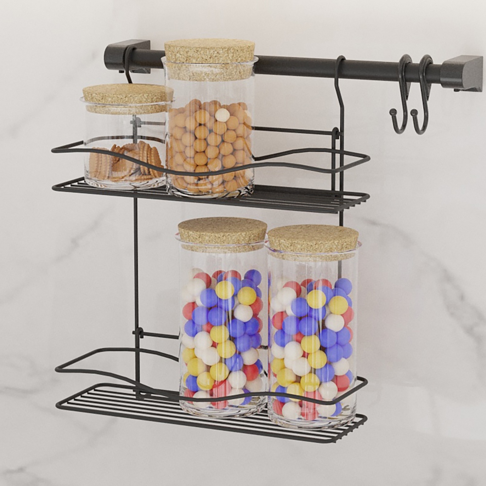 طقم رفوف مطبخ مثبت على الحائط 40 سم