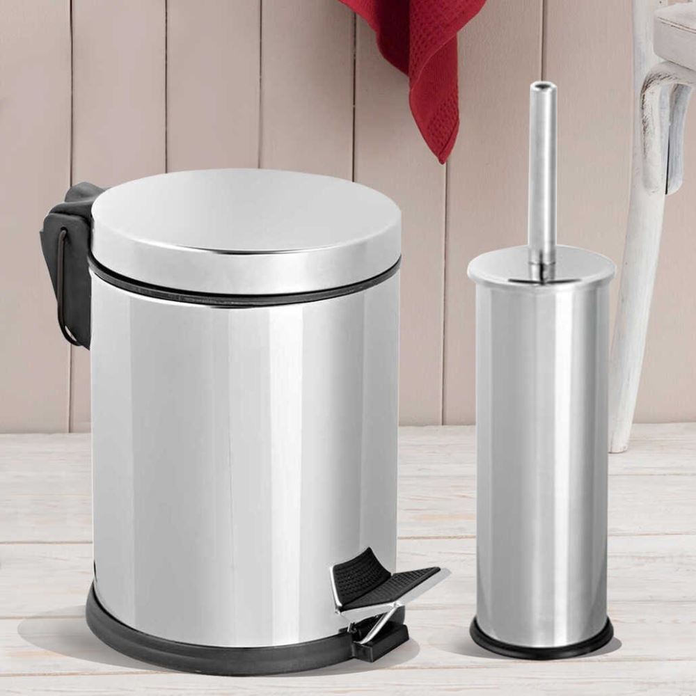 طقم حمام قطعتان 5 لتر؛ کروم - 1477