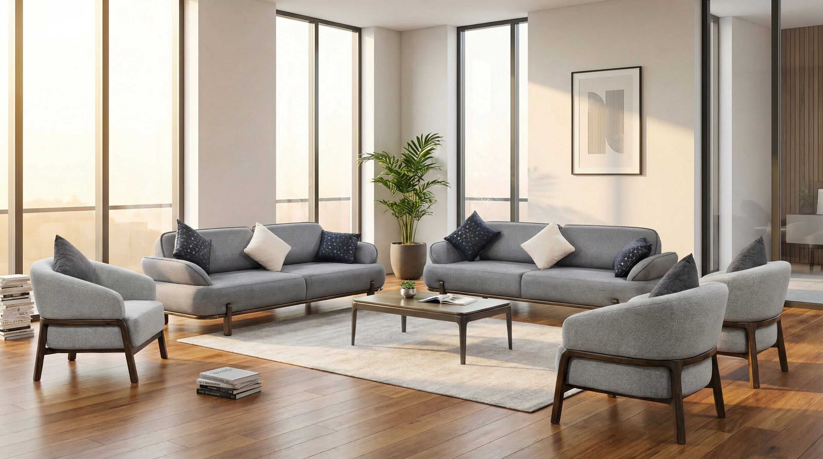 طقم كنب 10 أشخاص (3+3+1+1+1+1) نوع غوجو