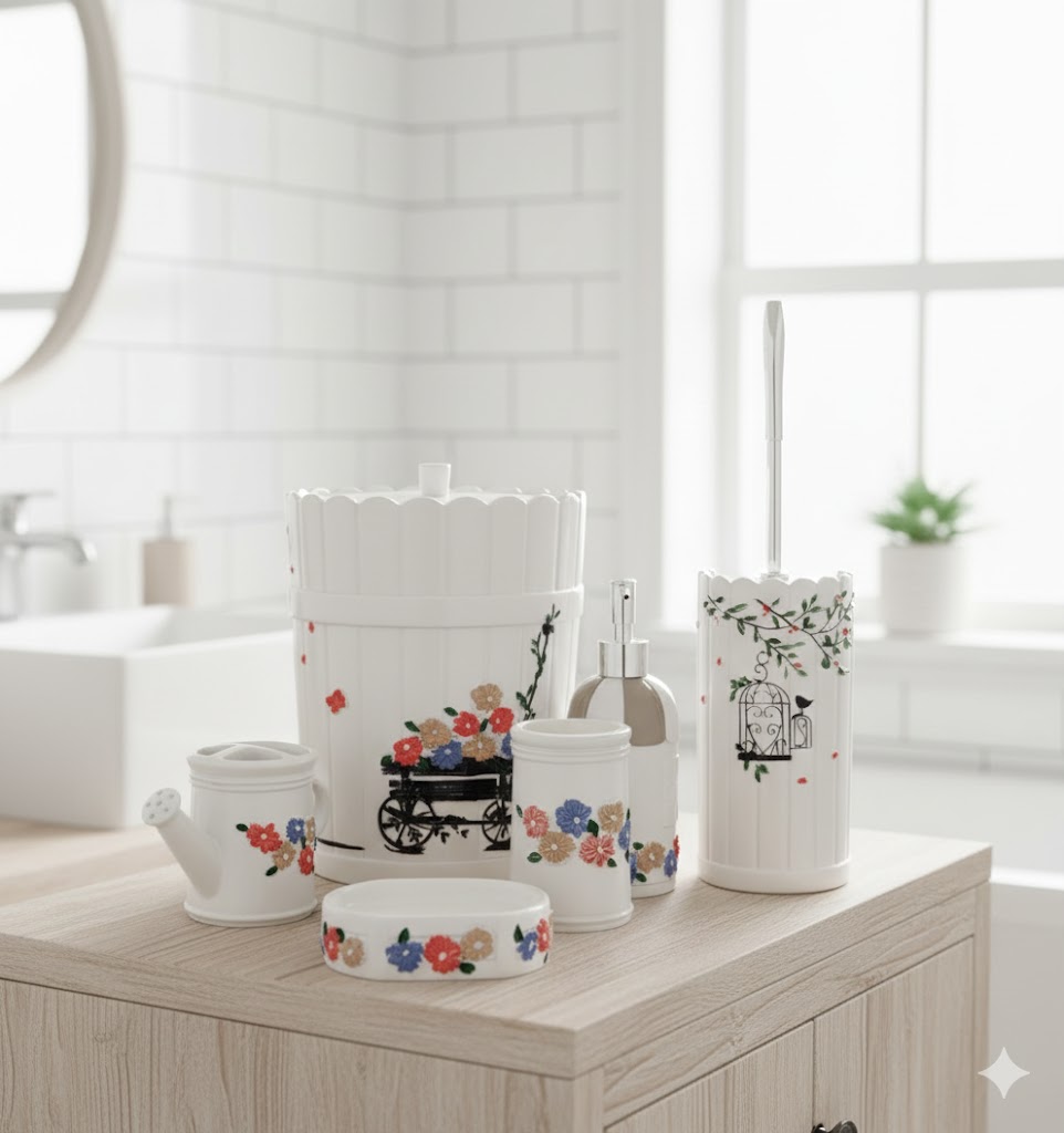 طقم حمام 6 قطع نوع جاردن - SMS-663