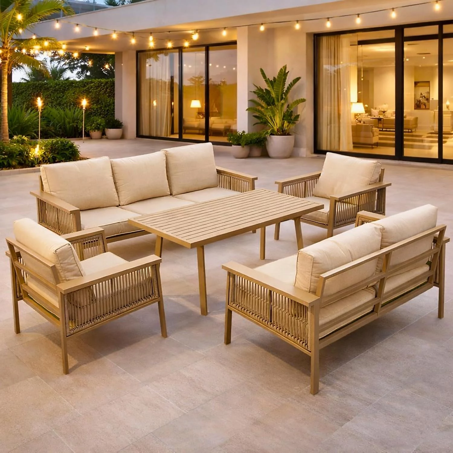 Oster Oster Aluminum Lounge Set 3+2+1+1 + Table; Bronze