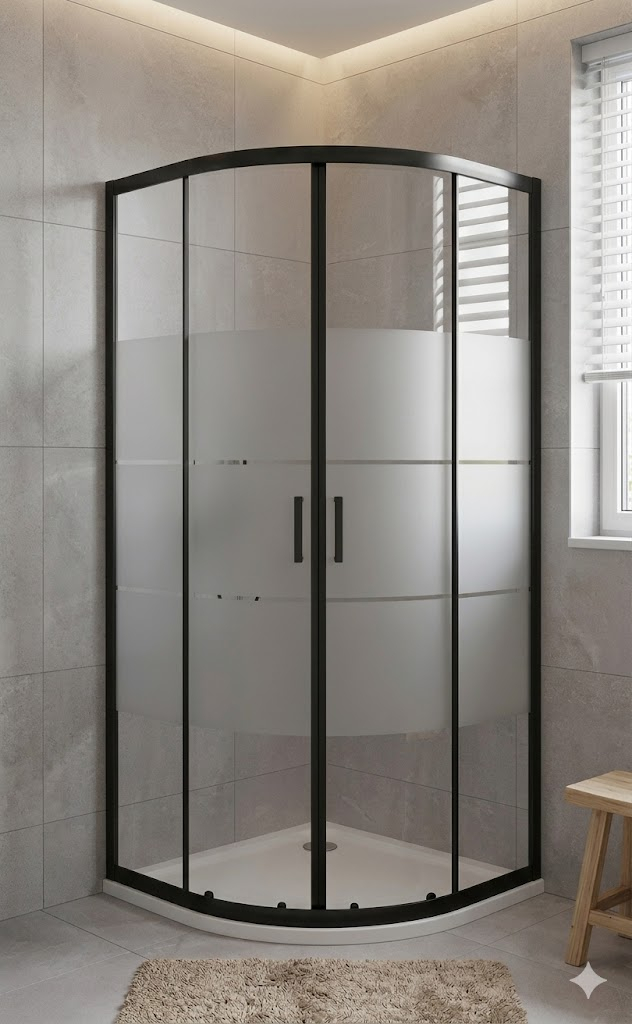 Pasific Nero Patterned Shower Enclosure 90x90x185cm 5mm image 1