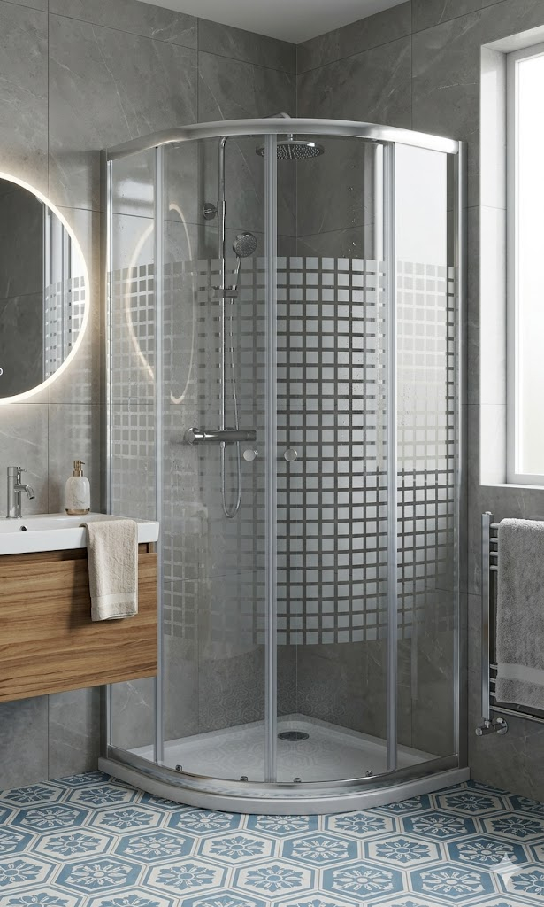 Pasific Spiga Patterned Shower Enclosure 100x100x185cm 4mm image 1