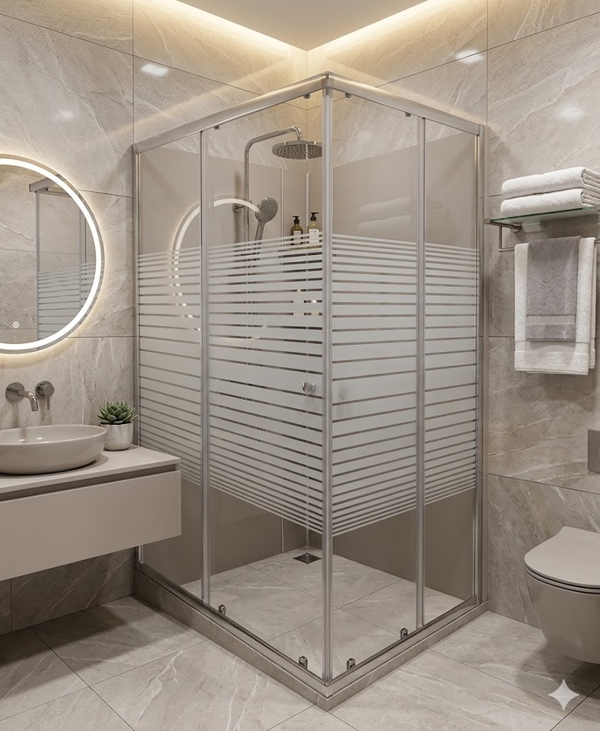 Pasific Big Calm Patterned Shower Enclosure 120x80x185cm 5mm image 1