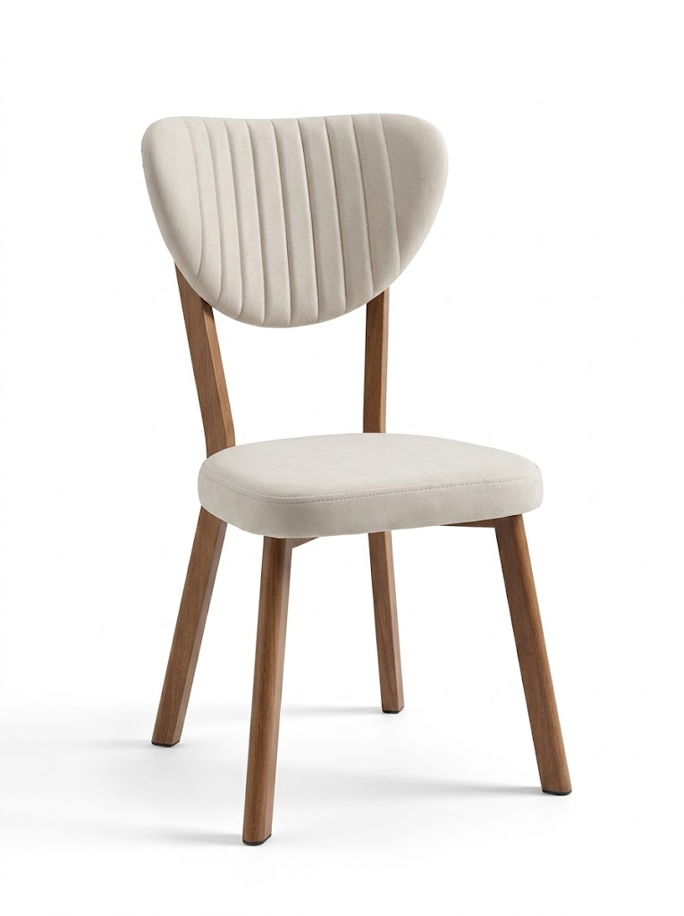 Mobilgen Elma Chair with Walnut Legs